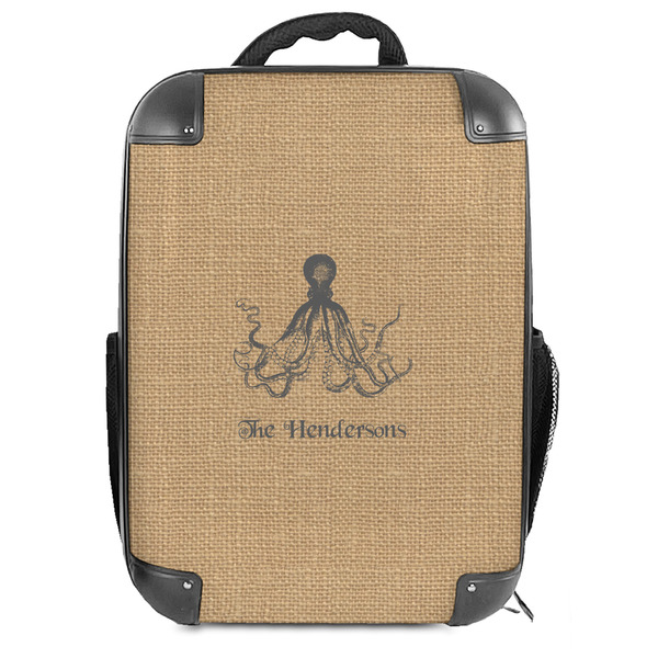Custom Octopus & Burlap Print Hard Shell Backpack (Personalized)