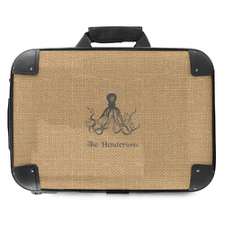 Octopus & Burlap Print Hard Shell Briefcase - 18" (Personalized)