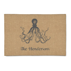 Octopus & Burlap Print Patio Rug (Personalized)