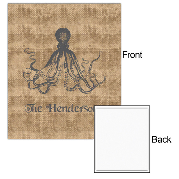 Octopus & Burlap Print 20x24 - Matte Poster - Front & Back