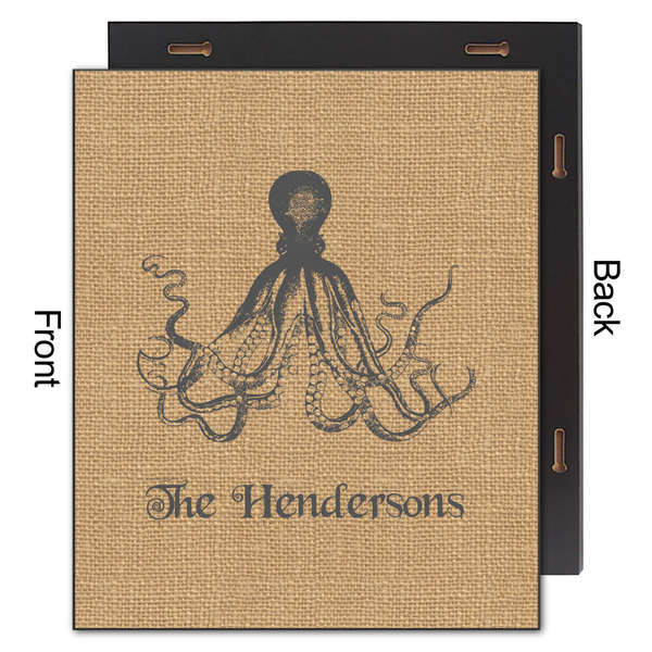 Octopus & Burlap Print 20x24 Wood Print - Front & Back View