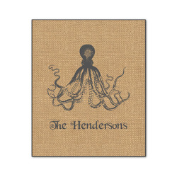Octopus & Burlap Print Wood Print - 20x24 (Personalized)