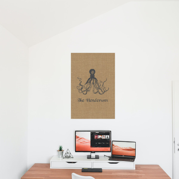 Octopus & Burlap Print 20x30 - Matte Poster - On the Wall