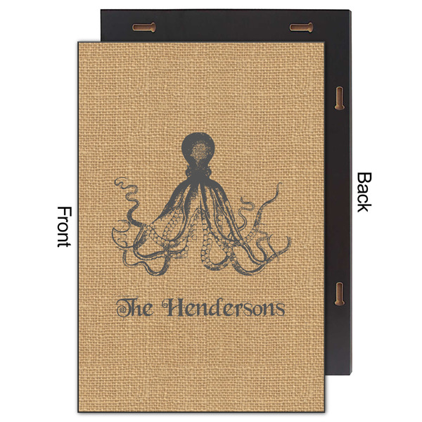 Octopus & Burlap Print 20x30 Wood Print - Front & Back View