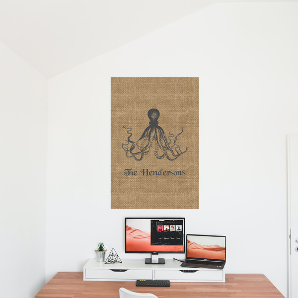 Octopus & Burlap Print 24x36 - Matte Poster - On the Wall