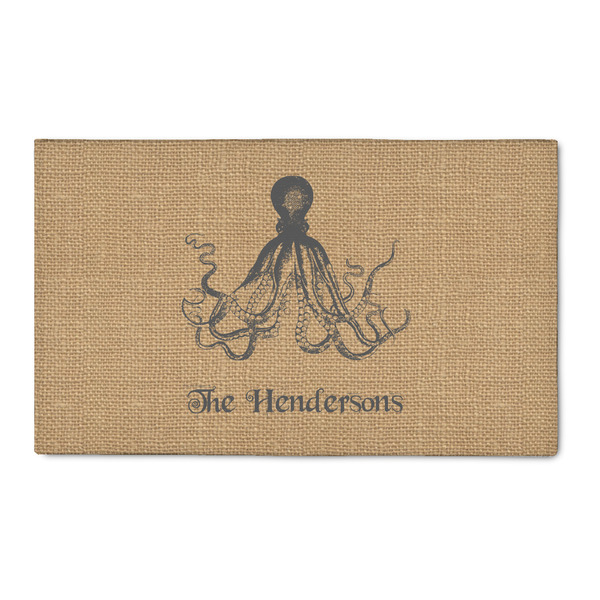 Custom Octopus & Burlap Print 3' x 5' Indoor Area Rug (Personalized)