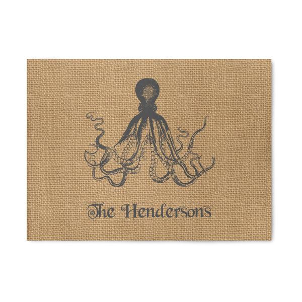 Custom Octopus & Burlap Print Area Rug (Personalized)