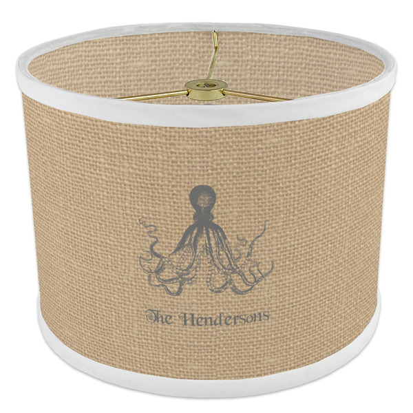 Octopus & Burlap Print 8" Drum Lampshade - ANGLE Poly-Film