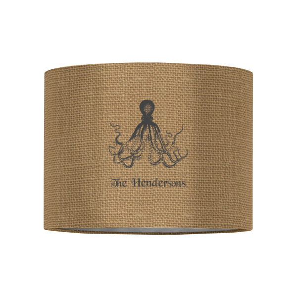 Octopus & Burlap Print 8" Drum Lampshade - FRONT (Fabric)