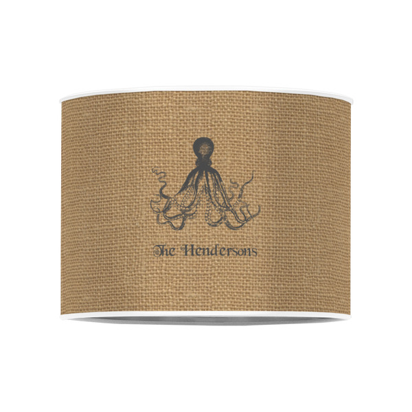 Octopus & Burlap Print 8" Drum Lampshade - FRONT (Poly Film)