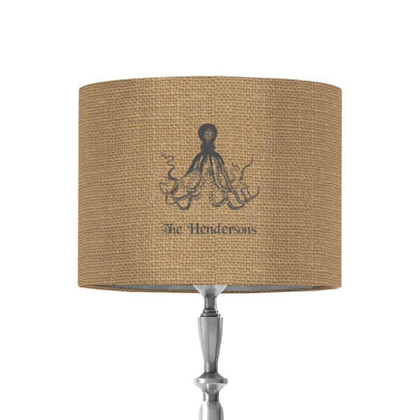 Custom Octopus & Burlap Print 8" Drum Lamp Shade - Fabric (Personalized)