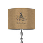 Octopus & Burlap Print 8" Drum Lamp Shade - Poly-film (Personalized)