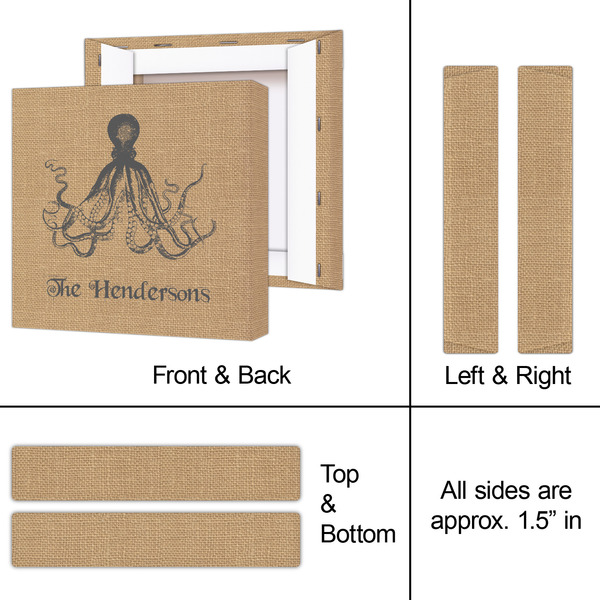 Octopus & Burlap Print 8x8 - Canvas Print - Approval