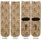 Octopus & Burlap Print Adult Crew Socks - Double Pair - Front and Back - Apvl