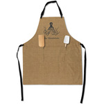 Octopus & Burlap Print Apron With Pockets w/ Name or Text