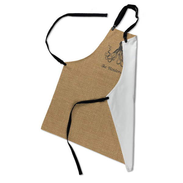 Octopus & Burlap Print Apron - Folded