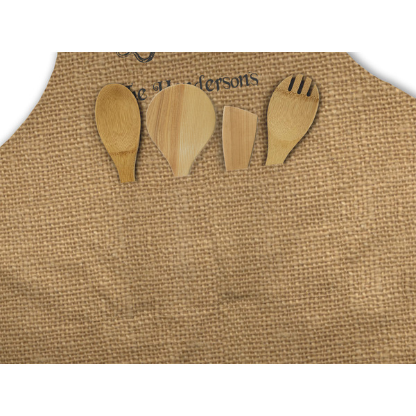 Octopus & Burlap Print Apron - Pocket Detail with Props