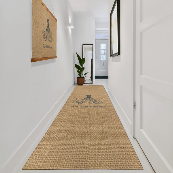 Octopus & Burlap Print Area Rug Sizes - In Context (vertical)