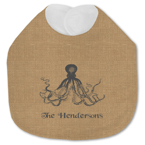 Octopus & Burlap Print Baby Bib - AFT closed
