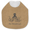 Octopus & Burlap Print Jersey Knit Baby Bib w/ Name or Text