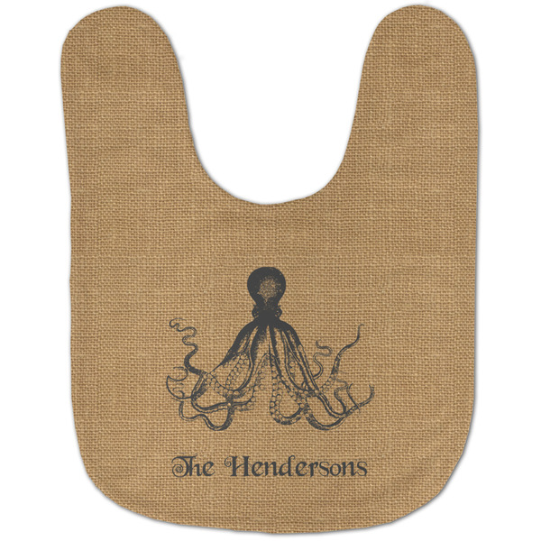 Octopus & Burlap Print Baby Bib - AFT flat