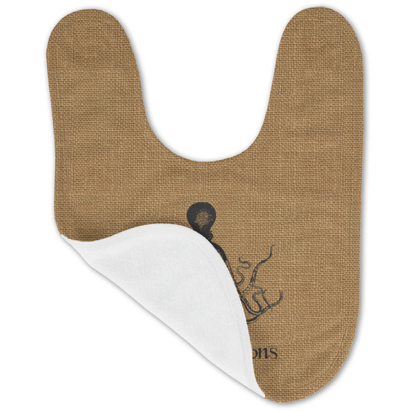Octopus & Burlap Print Baby Bib - AFT folded