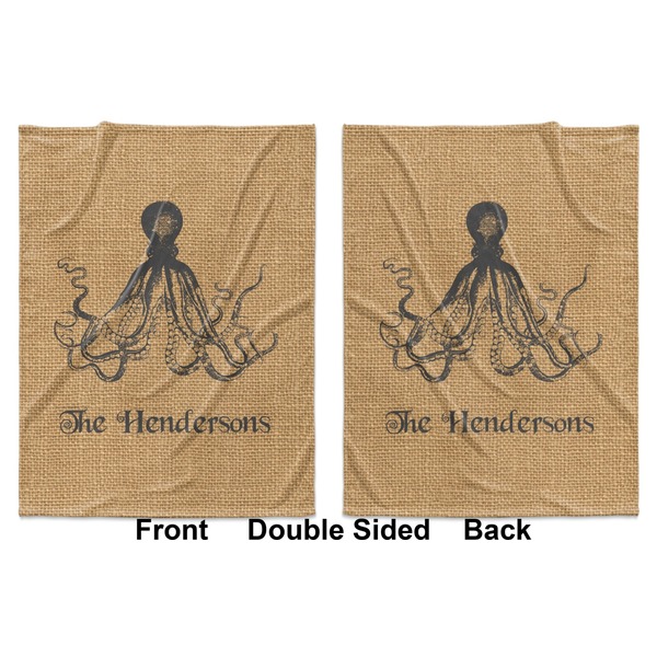 Octopus & Burlap Print Baby Blanket (Double Sided - Printed Front and Back)