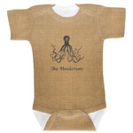Octopus & Burlap Print Baby Bodysuit 0-3 (Personalized)