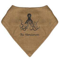Octopus & Burlap Print Bandana Bib (Personalized)