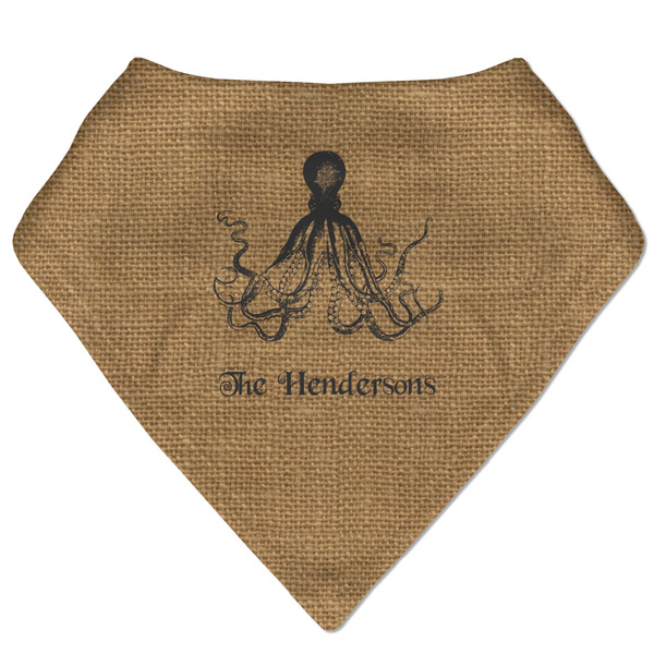 Custom Octopus & Burlap Print Bandana Bib (Personalized)