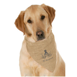 Octopus & Burlap Print Dog Bandana Scarf w/ Name or Text