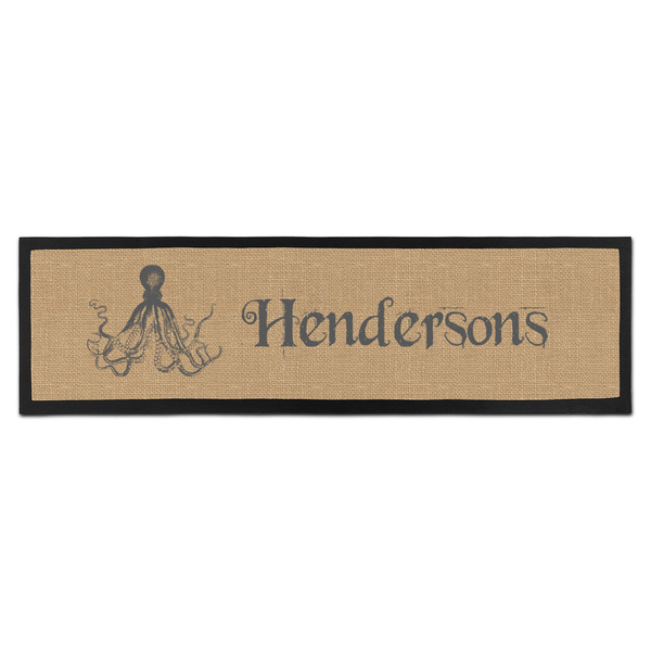 Custom Octopus & Burlap Print Bar Mat (Personalized)
