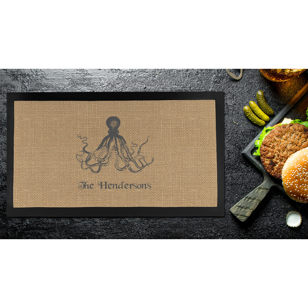 Octopus & Burlap Print Bar Mat - Small - LIFESTYLE