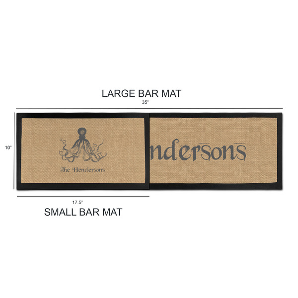 Octopus & Burlap Print Bar Mats - Sizing Chart