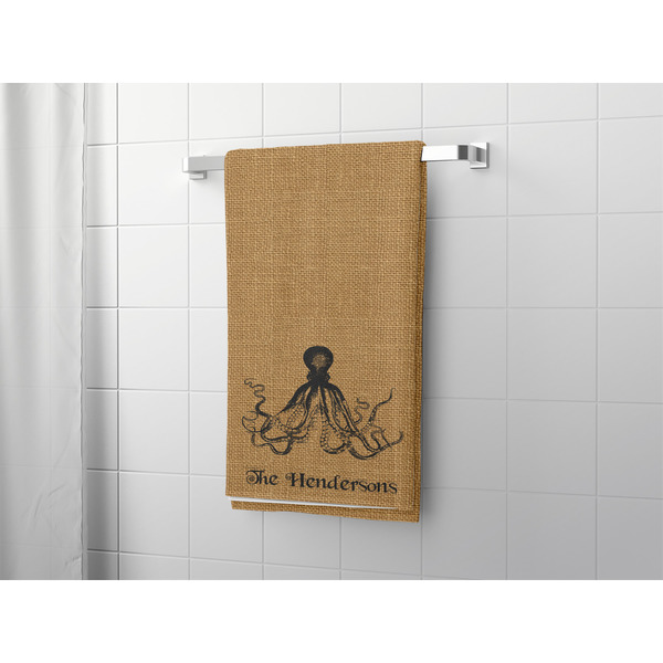 Octopus & Burlap Print Bath Towel - LIFESTYLE