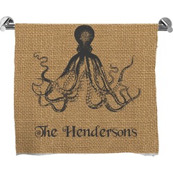 Octopus & Burlap Print Bath Towel (Personalized)