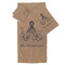 Octopus & Burlap Print Bath Towel Set - 3 Pcs (Personalized)