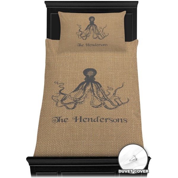 Octopus & Burlap Print Bedding Set (Twin) - Duvet
