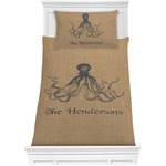 Octopus & Burlap Print Comforter Set - Twin (Personalized)