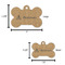 Octopus & Burlap Print Bone Shaped Dog ID Tag - Large - Scale