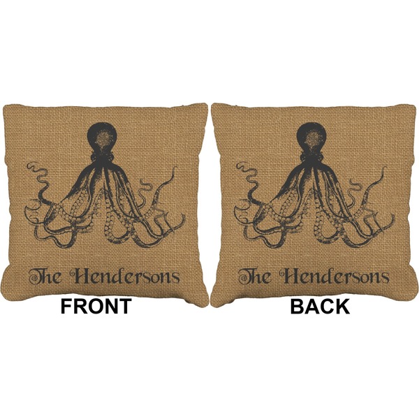 Octopus & Burlap Print Burlap Pillow Approval