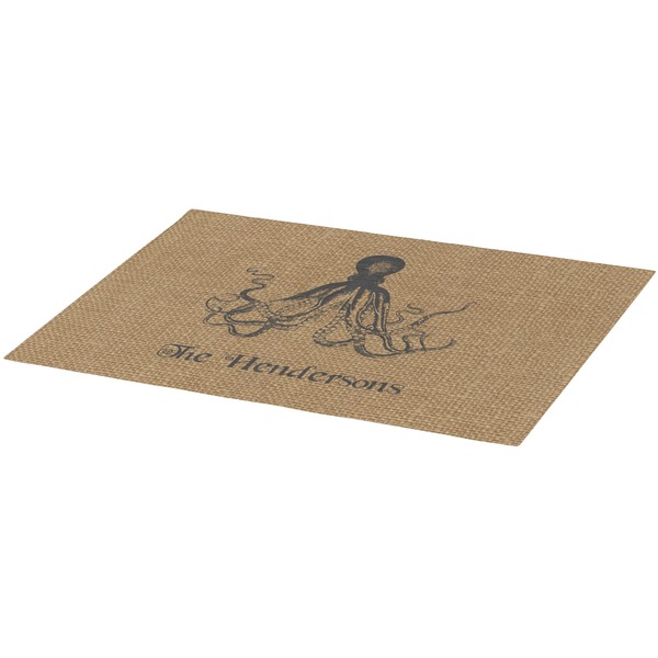 Octopus & Burlap Print Burlap Placemat (Angle View)