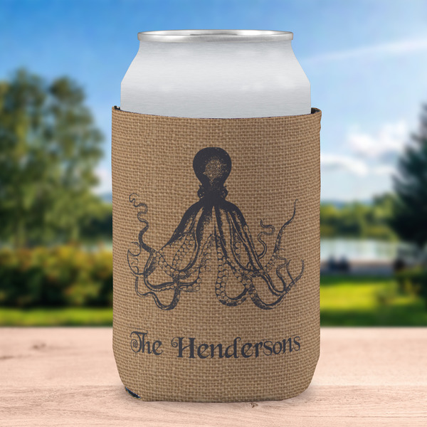 Octopus & Burlap Print Can Sleeve - LIFESTYLE (single)