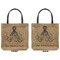 Octopus & Burlap Print Canvas Tote - Front and Back