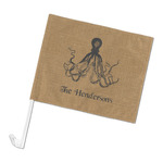 Octopus & Burlap Print Car Flag - Large (Personalized)