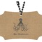 Octopus & Burlap Print Rear View Mirror Ornament (Personalized)