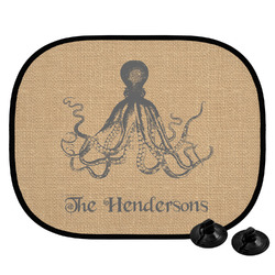 Octopus & Burlap Print Car Side Window Sun Shade (Personalized)