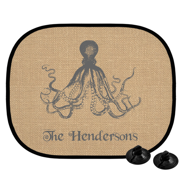 Custom Octopus & Burlap Print Car Side Window Sun Shade (Personalized)