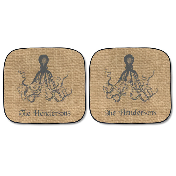 Octopus & Burlap Print Car Sun Shades - FRONT