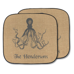 Octopus & Burlap Print Car Sun Shade - Two Piece (Personalized)